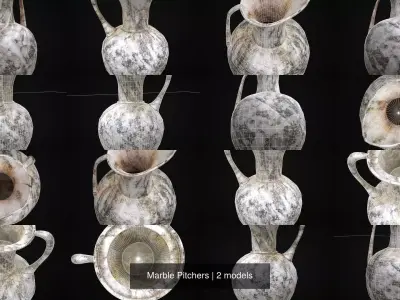 Marble Pitchers 3D Model Pack