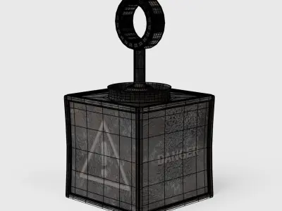 Old Vintage Automatic Atom Bomb Button Low-poly 3D model