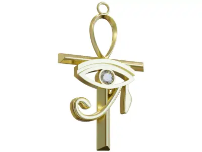 Ankh with Eye of Horus Pendant 3D print model