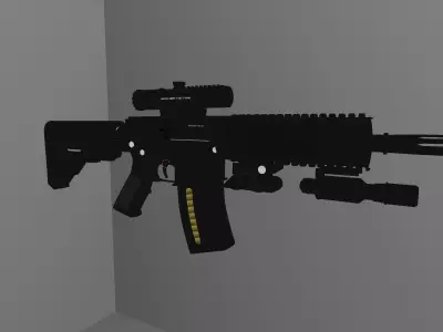 Lewis Machine and Tool LMT Defender Carbine Low-poly 3D model