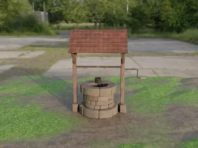 Realistic Stone Well Model Low-poly 3D model