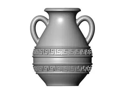 Greek key strips vintage urn and vase 3D print model