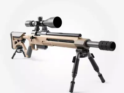 Desert Tactical Rifle model pack Low-poly 3D model