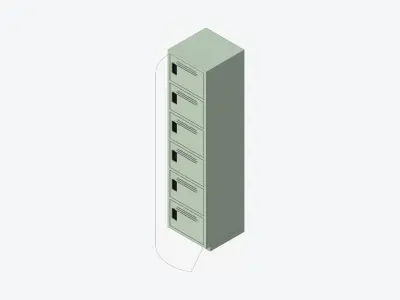 Locker - Plastic - Locka - Classic Extra - Six Tier Low-poly 3D model