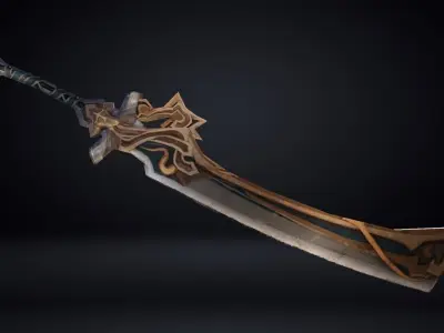 Futuristic Sword Low-poly 3D model 28