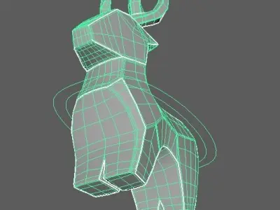 Wooden deer 3D model