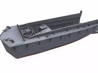 Landing Craft Mechanized LCM Low-poly PBR Low-poly 3D model