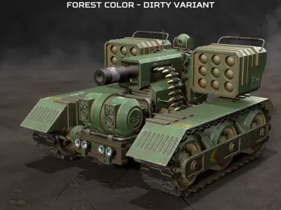 UGV Concept-3B-Dirty-4 Colors 3D Model Pack