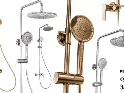 Shower 2 Colors Low-poly 3D model