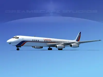 Douglas DC-8-63 Lan Chile 2 3D model