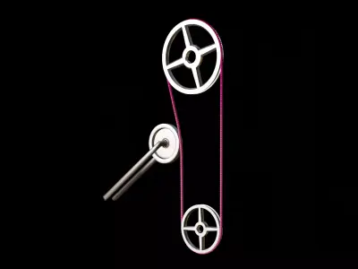 Mechanical Pulley Animated 4 3D model