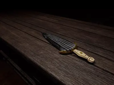 Short sword Cinquedea Low-poly 3D model