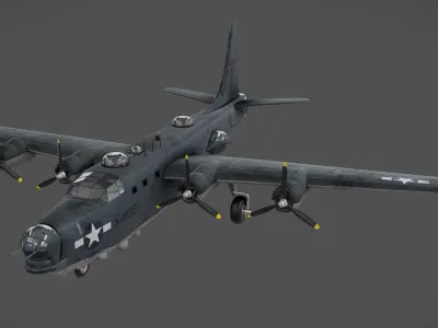 PB4Y-2 Privateer Low-poly 3D model