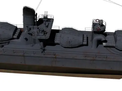 Shimakaze warship Free 3D model
