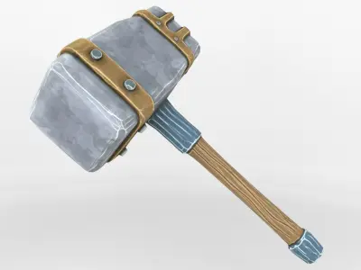 Ancient Hammer Low-poly 3D model