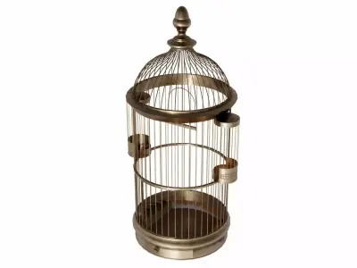 Birdcage in brass 3D model
