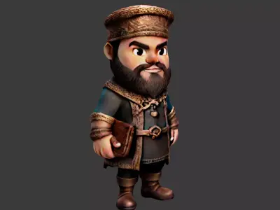 Medieval Traveler Low-poly 3D model