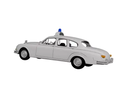 1960s Jaguar Police Sedan Classic Vintage Patrol Car 3D model