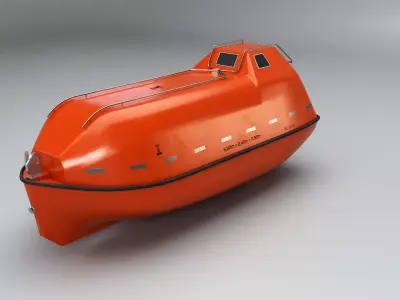 3D Lifeboat Marine Rescue Vessel model Low-poly 3D model