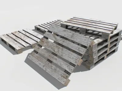 Industrial Wooden Pallet 2 PBR Low-poly 3D model