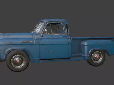 Old Pickup Truck 3D Model 3D model