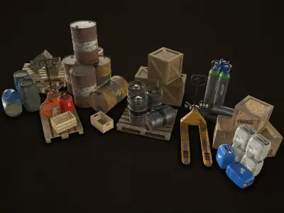 Industrial Warehouse Pack Vol 1 Low-poly 3D model