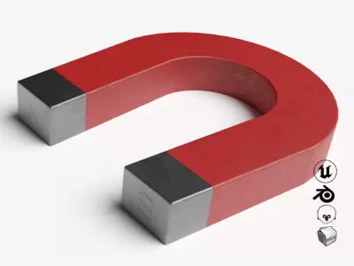 U-Shaped Magnet Low-poly 3D model