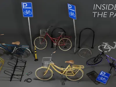 Bicycle pack Low-poly 3D model purchase