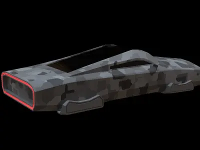 Low Poly Sci-Fi Car Free 3D model