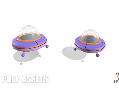 Spaceship Flying Saucer Low-poly 3D model buy