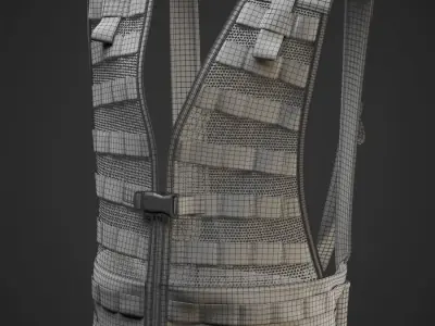 Military Props Vol 04 FLC Vest and Pouches Low-poly 3D model