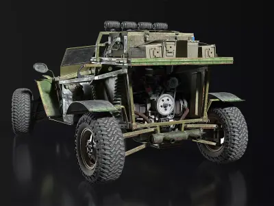 Military Buggy Low-poly 3D model