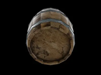 Lowpoly Barrel wooden Low-poly 3D model