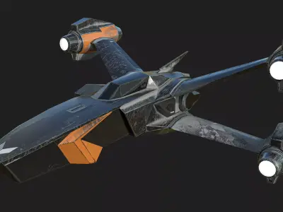 Spacecraft N4 Low-poly 3D model