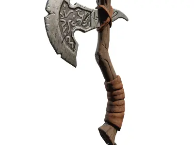Stylized Axe model Free low-poly 3D model