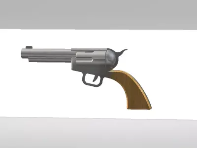 Revolver Low-poly 3D model get
