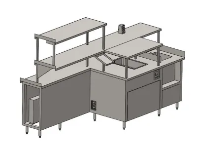 commercial kitchen counter 3D model