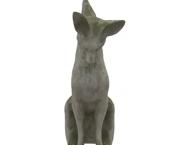 Fox stone statues Low-poly 3D model
