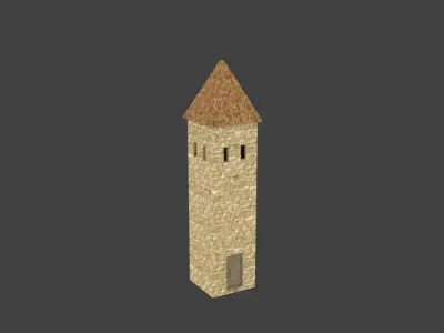 Castle tower Free low-poly 3D model