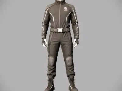 Tactical Dark Gray Combat Suit 3D model