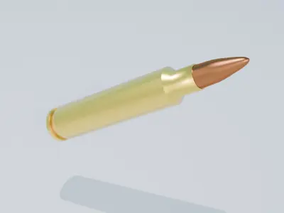 Snipe Rifle Bullet 3D Model - High Quality Game Ready Ammunition Low-poly 3D model