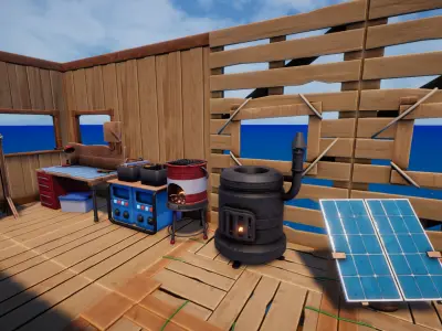 Raft Builder Kit Survival Free low-poly 3D model