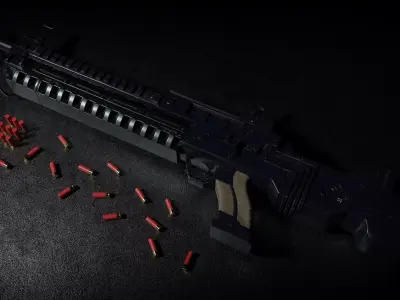 Hyper Siege 4 Shotgun Low-poly 3D model