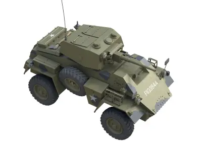 Humber Armoured Car Low-poly 3D model