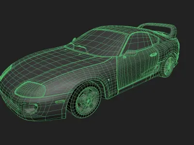 BEAT UP SPORT CAR Free low-poly 3D model