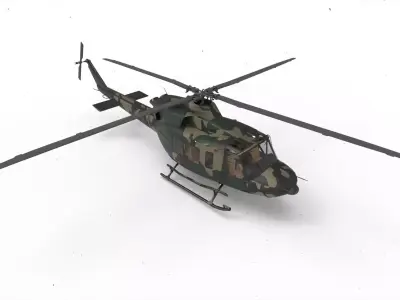 helicopter bell 412 camouflage 3D model