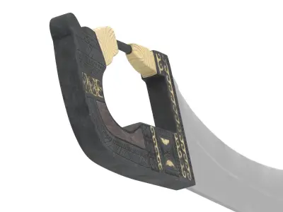 Falcata samurai sword Low-poly 3D model