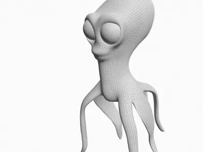 Squid Toon Low-poly 3D model