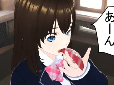 sushi and cute girl my avatar Low-poly 3D model