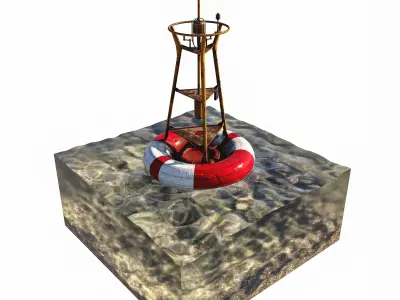 Navigation buoy Low-poly 3D model